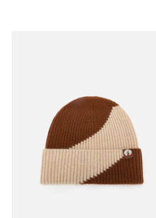 Knit Beanie | Brown/Ivory