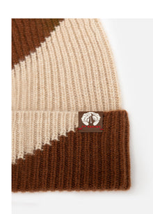 Knit Beanie | Brown/Ivory