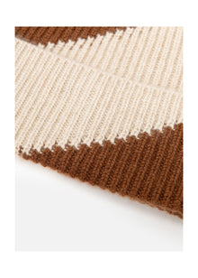 Knit Beanie | Brown/Ivory