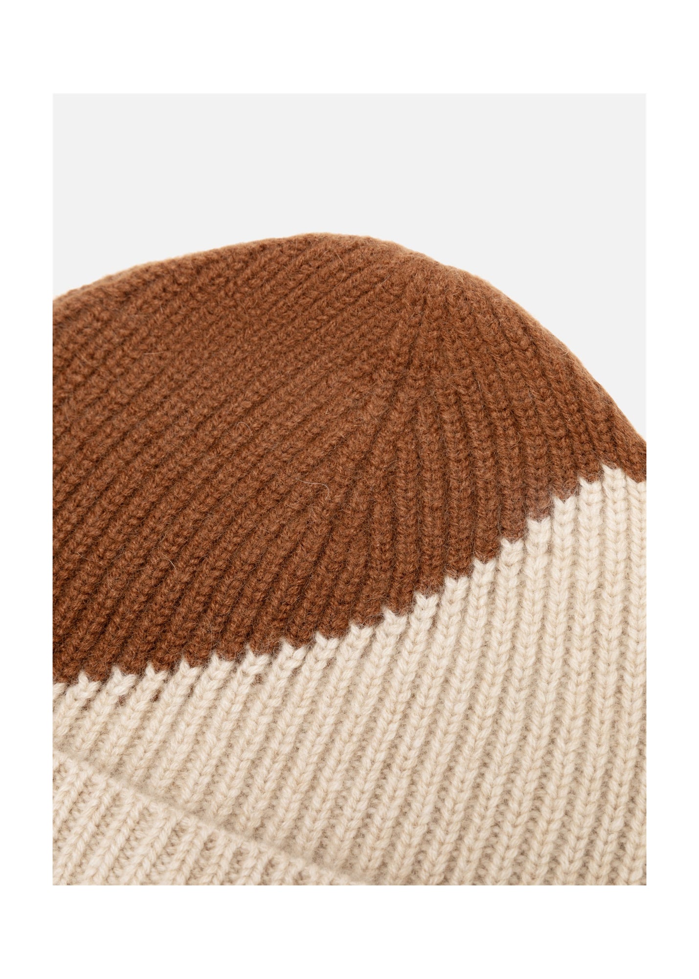 Knit Beanie | Brown/Ivory