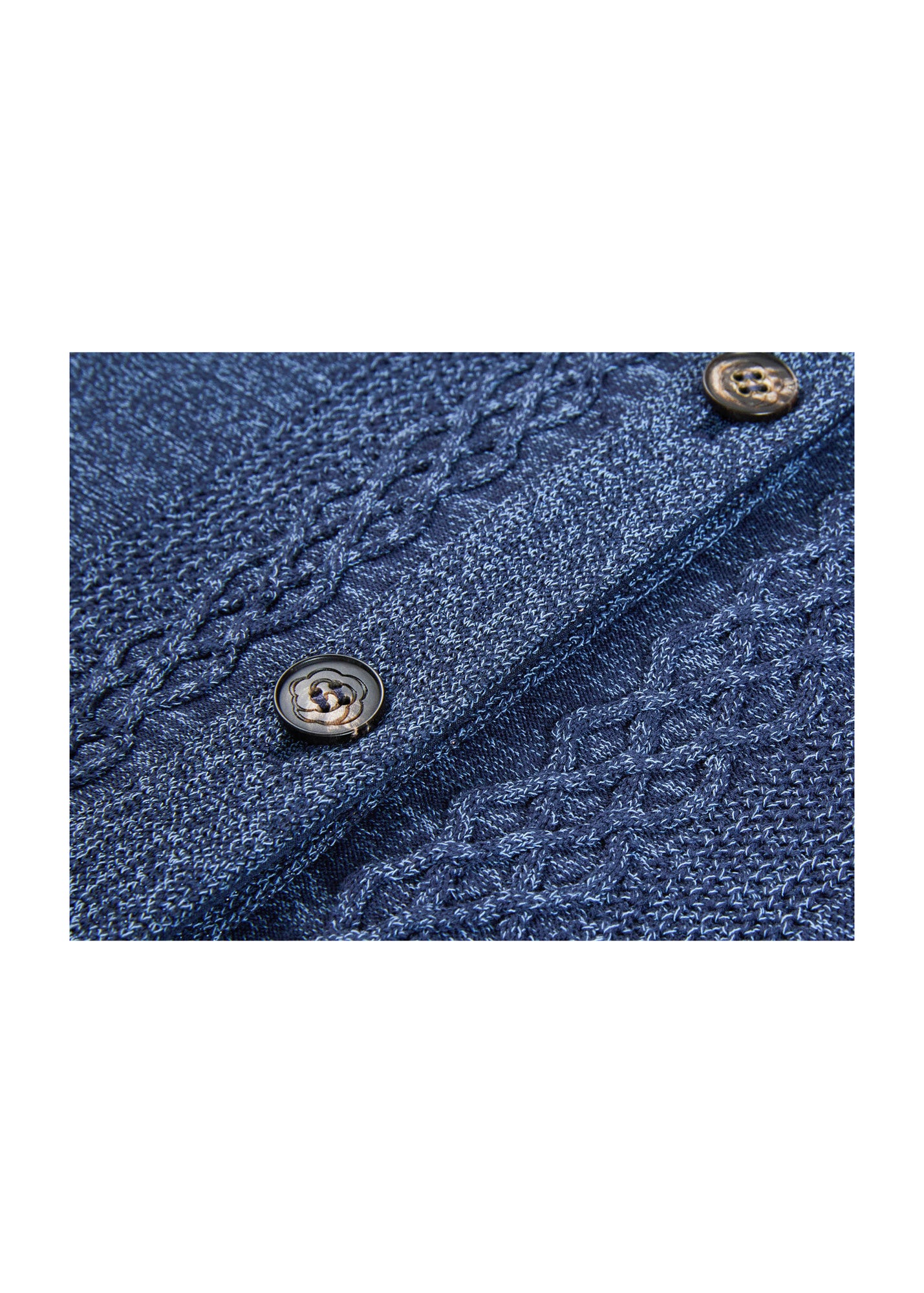 Knit Denim-Look Jacket | Navy