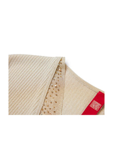 Knit Short Sleeve Top | Beige