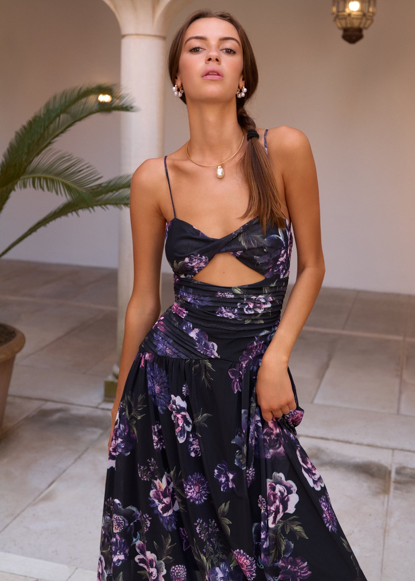 Tashi Mesh Maxi Dress | Dark & Stormy