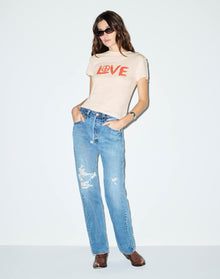 Womens | Classic Tee Love And Peace | Pink Salt