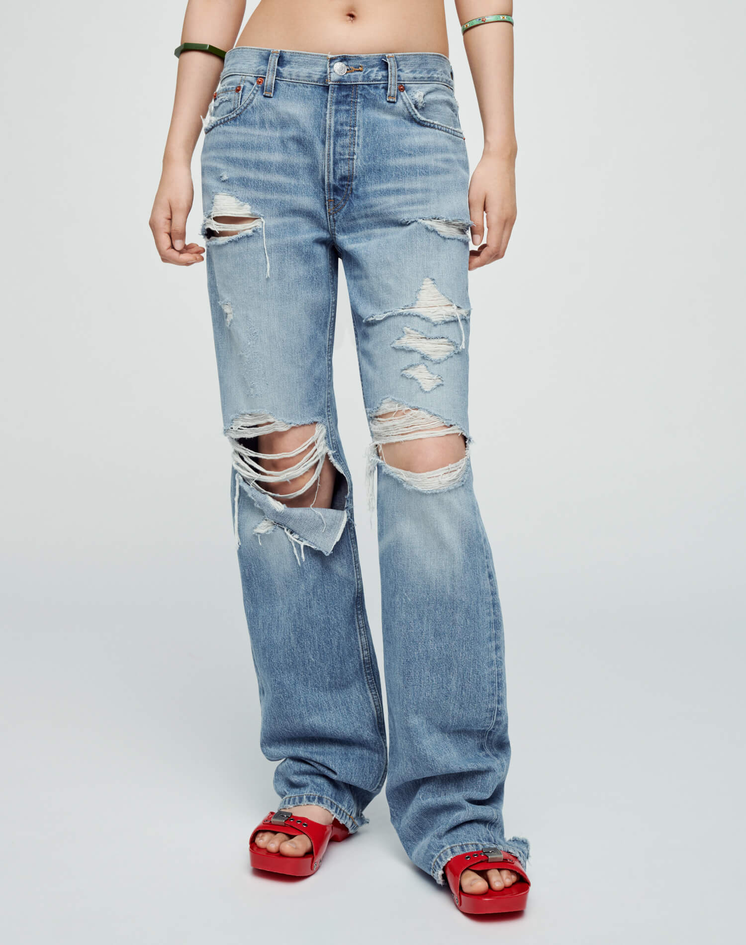 Womens | Loose Long | Ripped and Faded