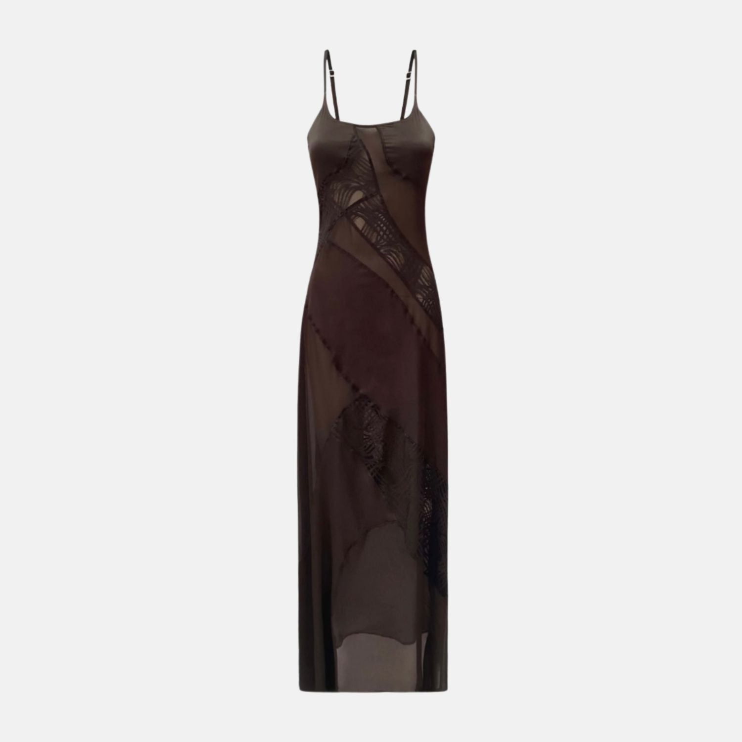 OW Collection LANEY Maxi Slip Dress Dress 185 - Brown