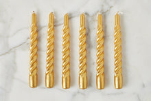 Lacquered Twisted Taper Candles | Gold | Set of 6