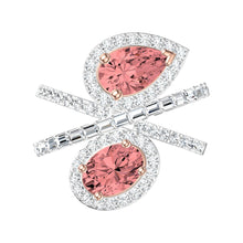 2.80 CT Pear/Round Lab-Grown Diamond | Engagement Ring | 14K Two Tone Gold | G Color | VS Clarity