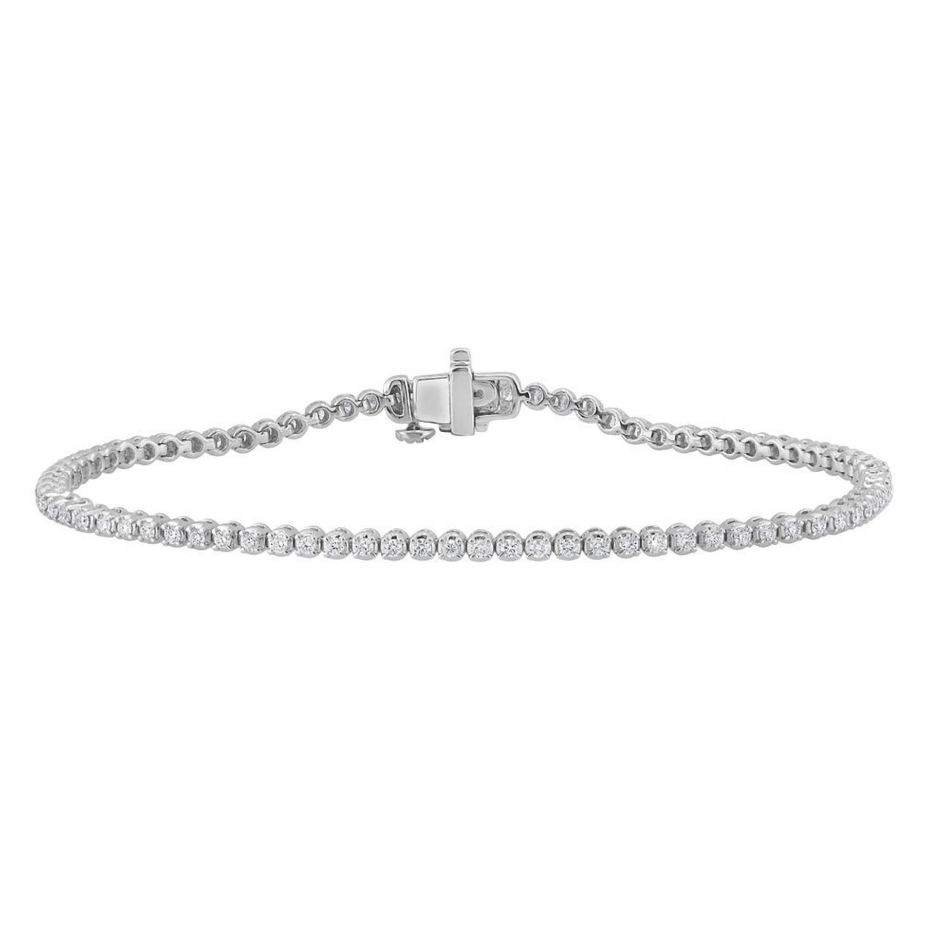 1.00 CT Round Lab-Grown Diamond | Bracelet | Platinum | G Color | SI Clarity