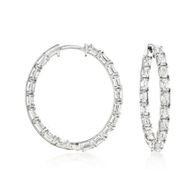 5.00 CT Emerald Lab-Grown Diamond | Hoop Earrings | 14K White Gold | G Color | VS1 Clarity