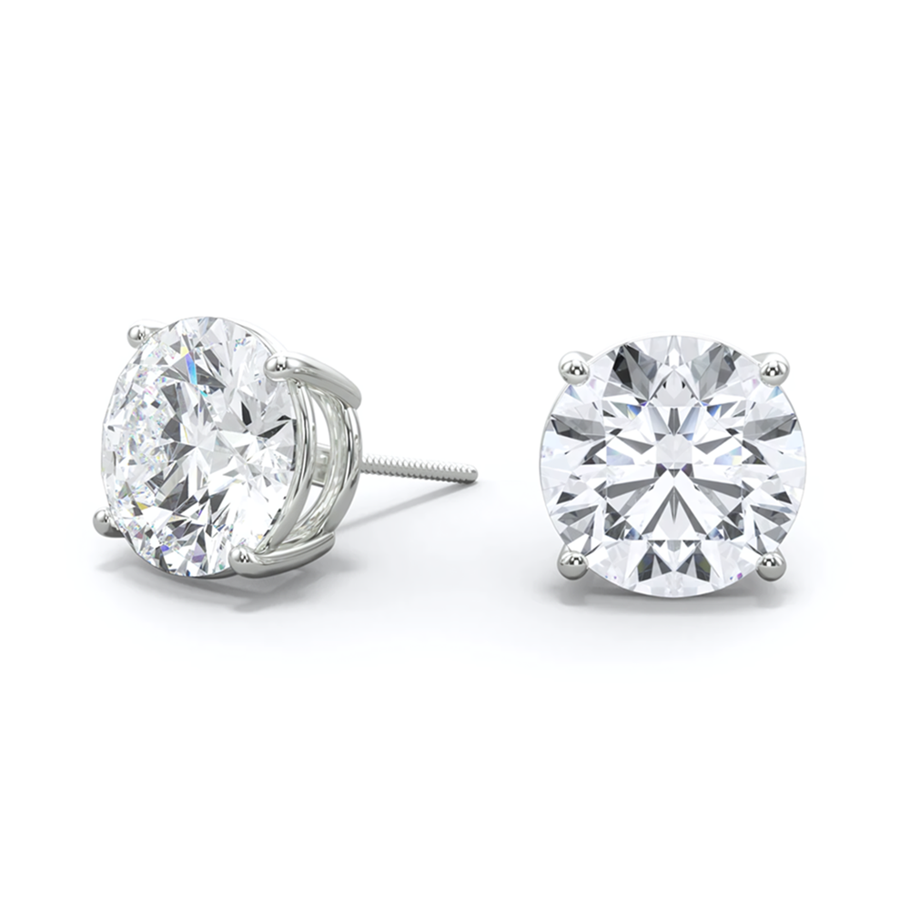 3.50 CT Round Lab-Grown Diamond | Stud Earrings | 14K White Gold | J-K Color | I1-I2 Clarity