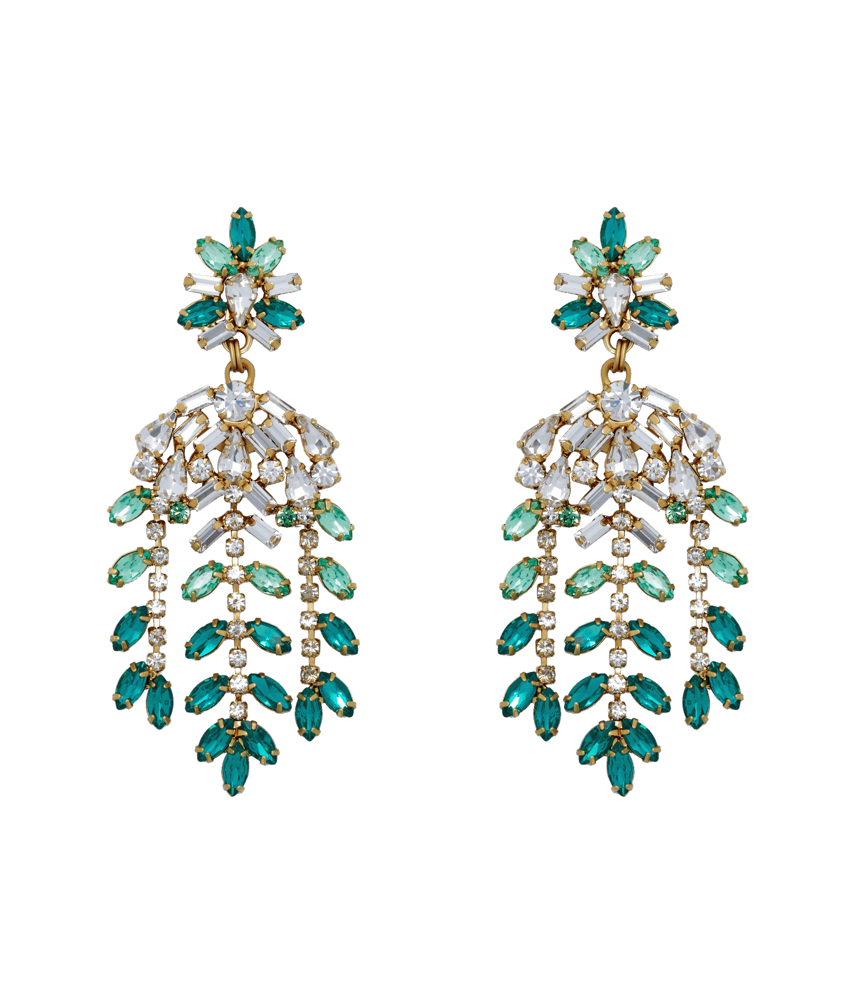 Elena Statement Earrings in Emerald - Loren Hope
