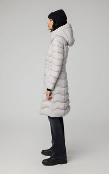 Lightweight Down Fit & Flare Coat | Stone