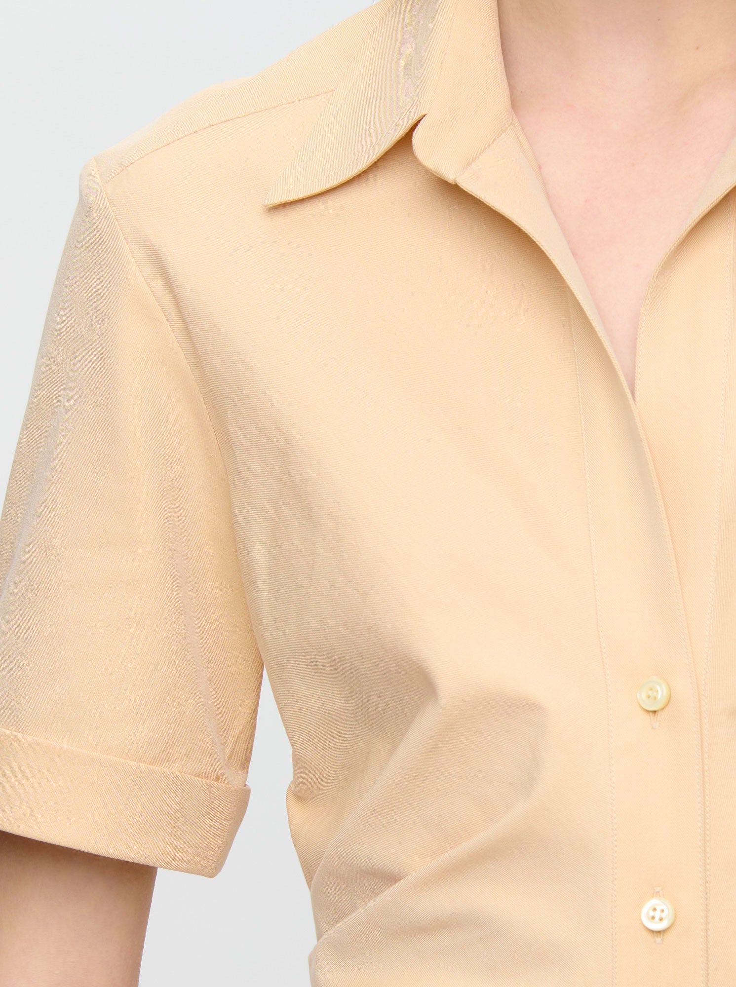 Lou Fitted Shirt Dress | Apricot