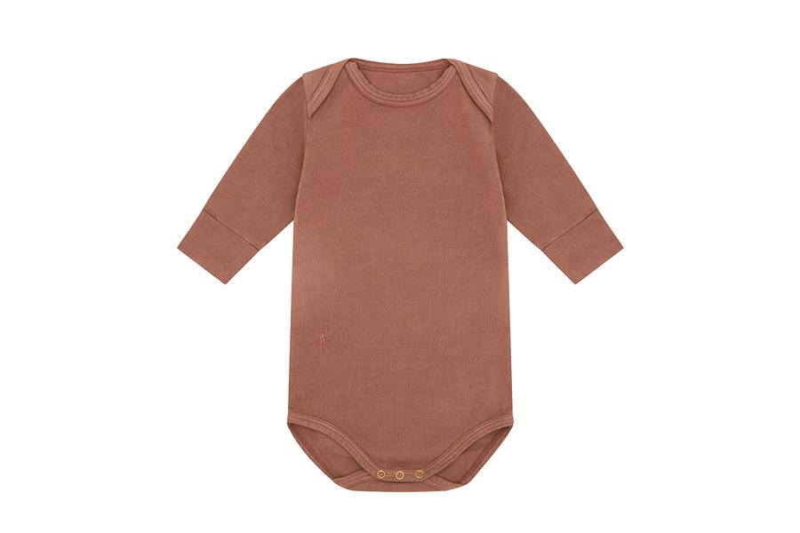 LS Organic Cotton Bodysuit | Clay Pink - Beetroot Plant Dye