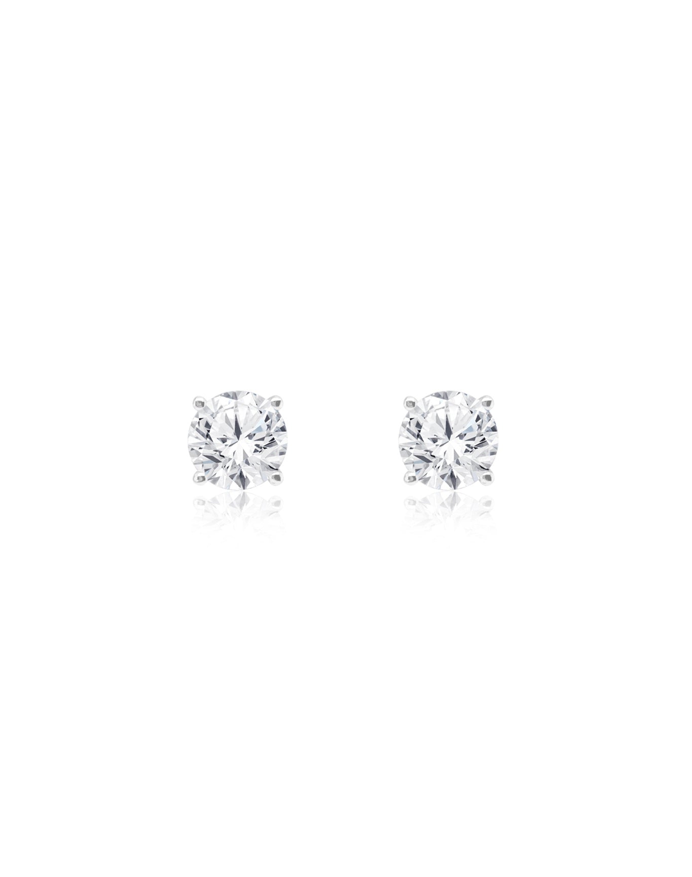 Lab Grown 3 Carat Diamond Studs | 14K White Gold