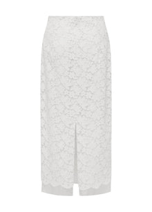 Lace Midi Skirt | White