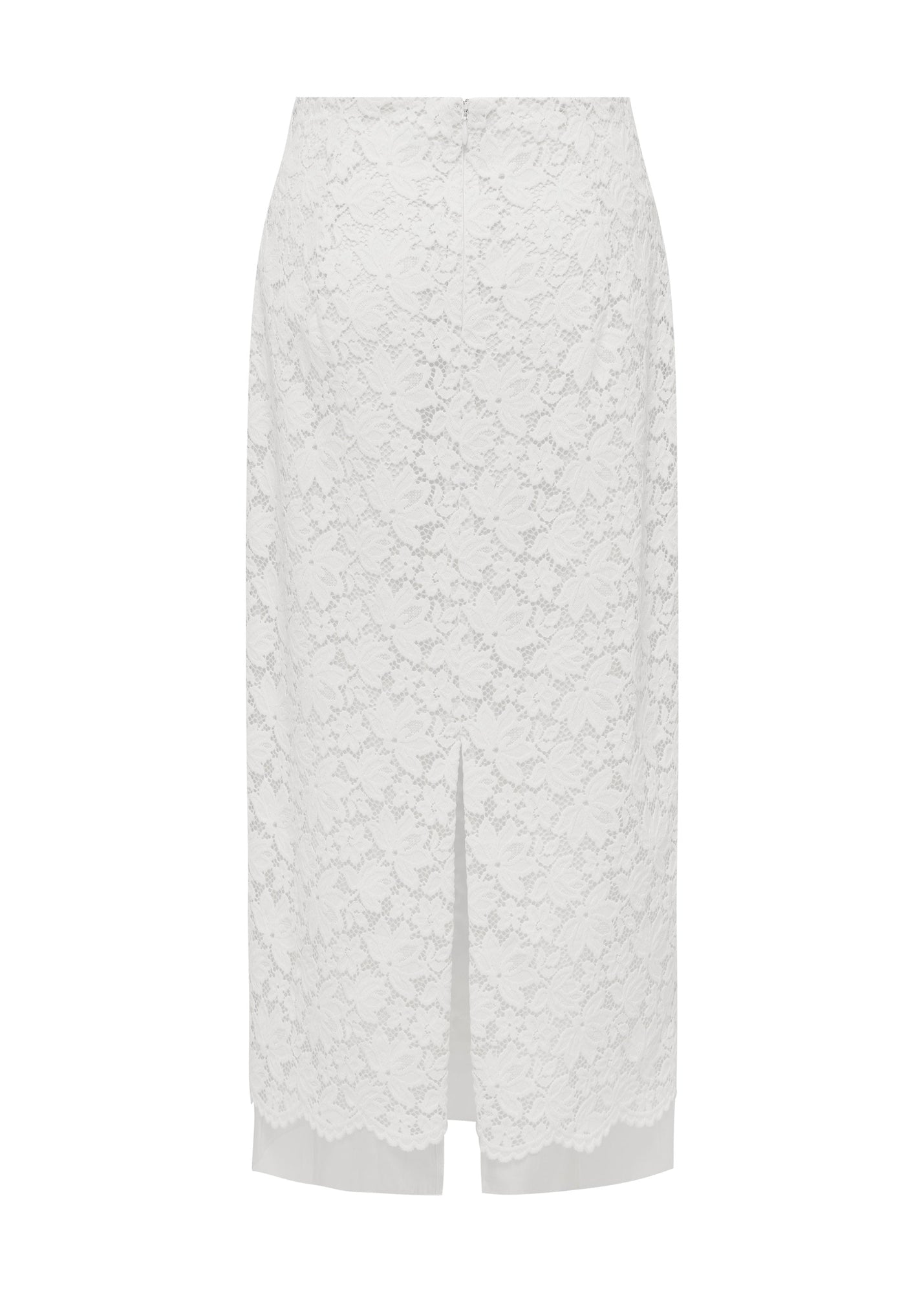 Lace Midi Skirt | White