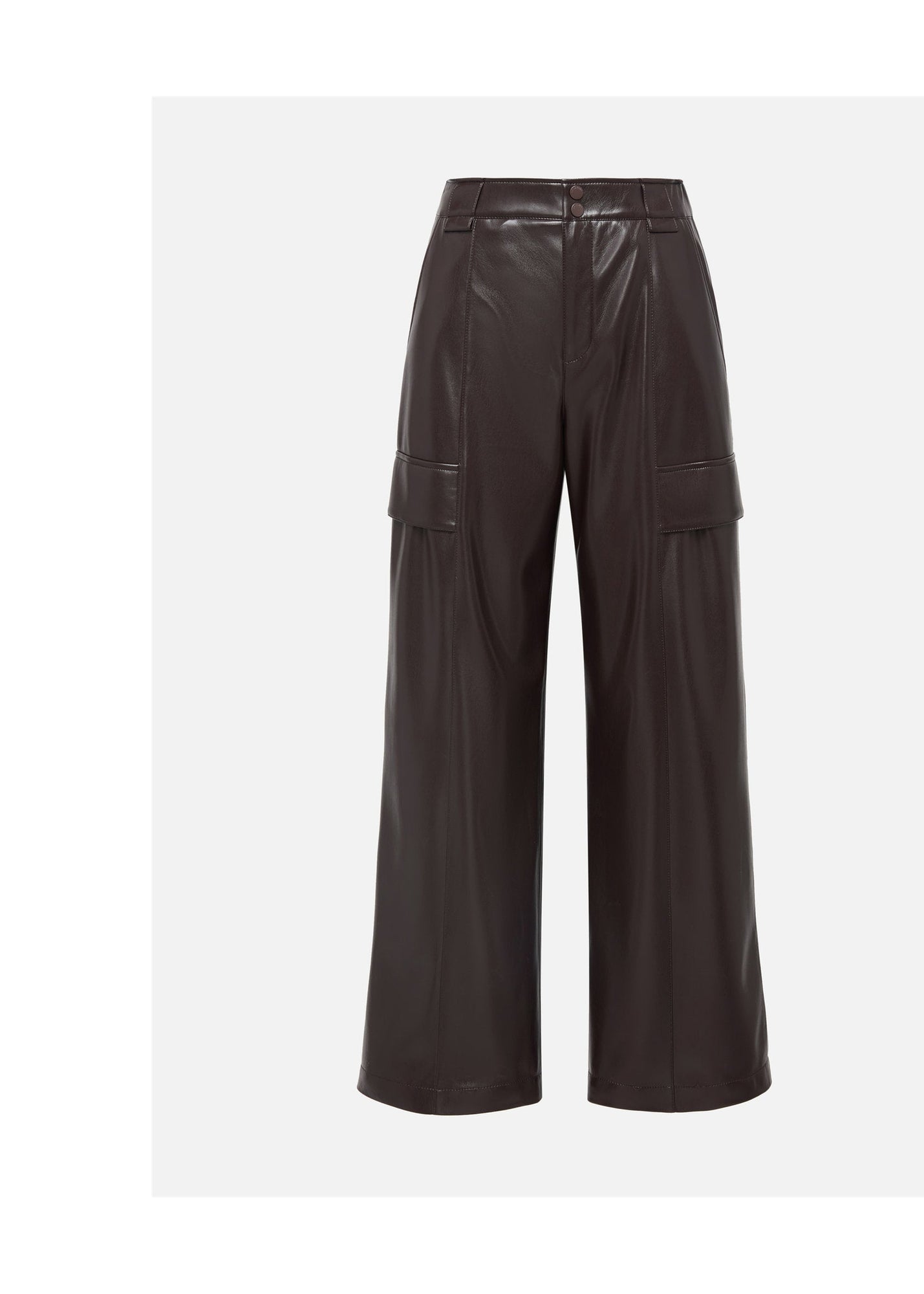 Leather Cargo Pants | Dark Brown