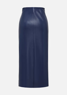 Leather Skirt | Blue