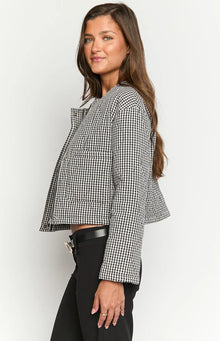Lennie Quilted Jacket | Black Gingham