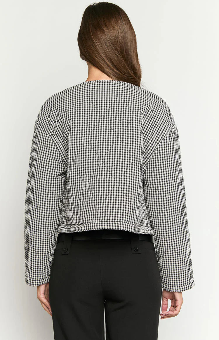 Lennie Quilted Jacket | Black Gingham
