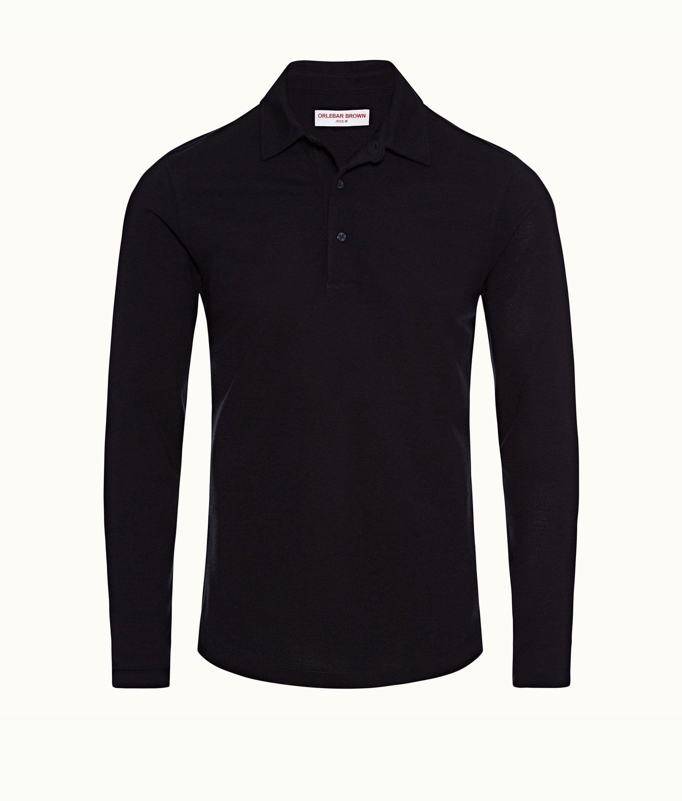 Linwood Tailored Fit Long Sleeve Polo Shirt | Navy