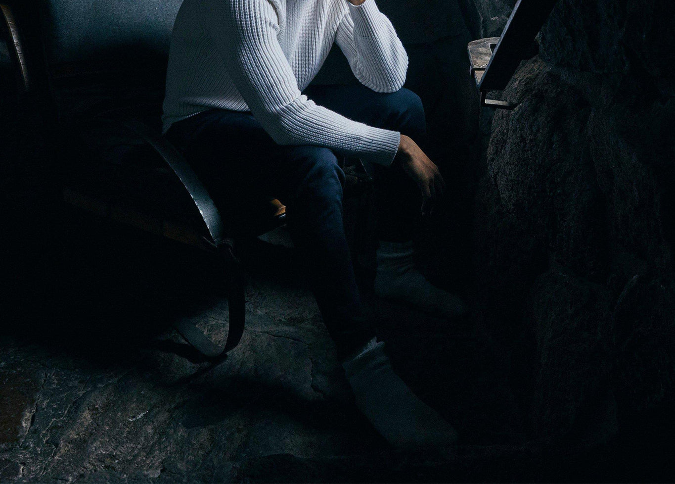 Lipen Merino Merino Rib Jumper | Cloud