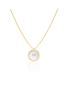 Lithograph Diamond and Silver Necklace | Two Tone Gold Plated Silver