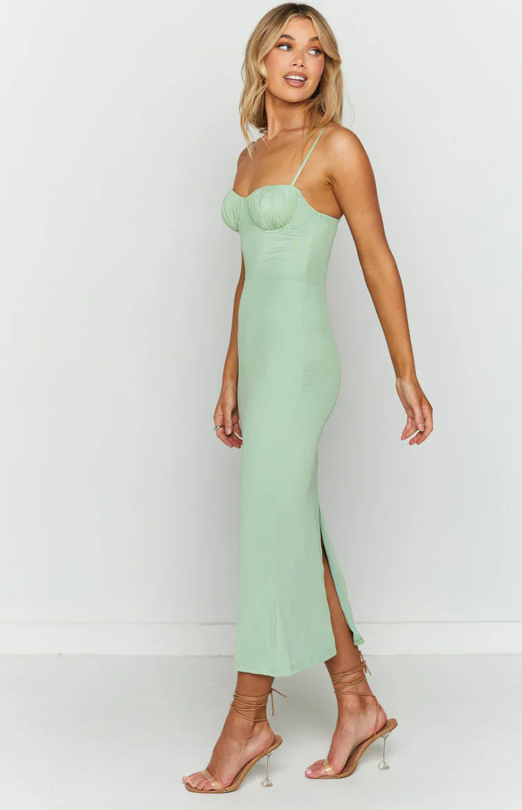 Long Island Midi Mesh Dress | Green