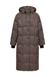 Long Down Coat | Brown