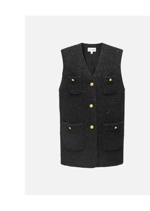 Loose Straight-Cut Vest | Black