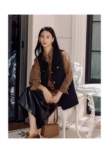 Loose Straight-Cut Vest | Black