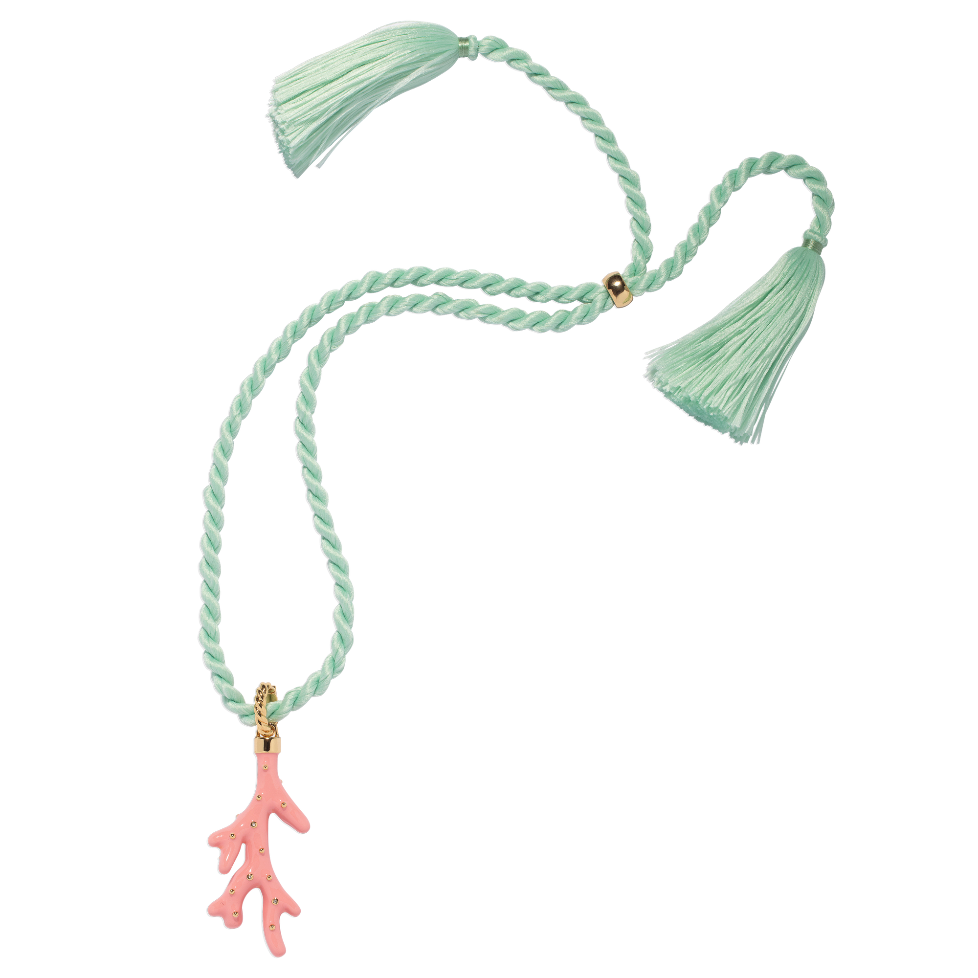 Marina Silk Cord Necklace in Aqua - Loren Hope