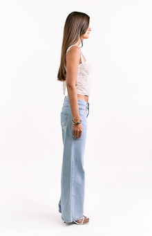 Louis Floral Corset Top | White