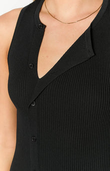 Lumi Button Up Mini Dress | Black