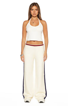 Luna Knit Jacquard Track Pants | Cream