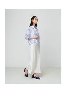 Lustrous Shirt Top | Blue