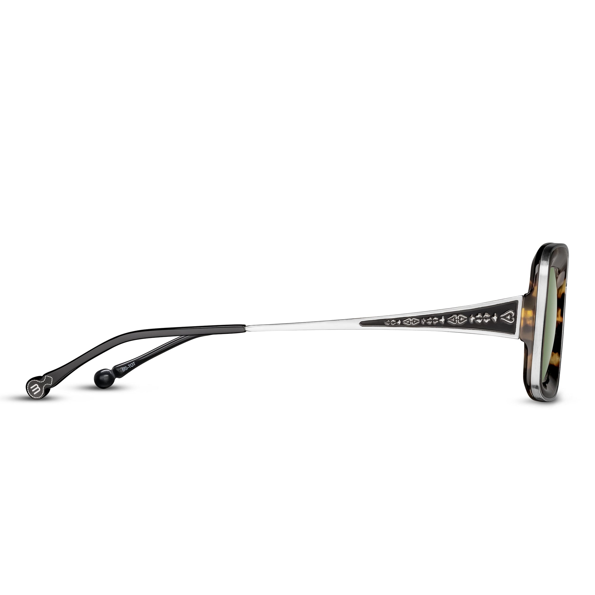 Unisex | M3124 Rectangle Sunglass | Brushed Silver/Tokyo Tortoise | G-15 Green Lens | 51MM