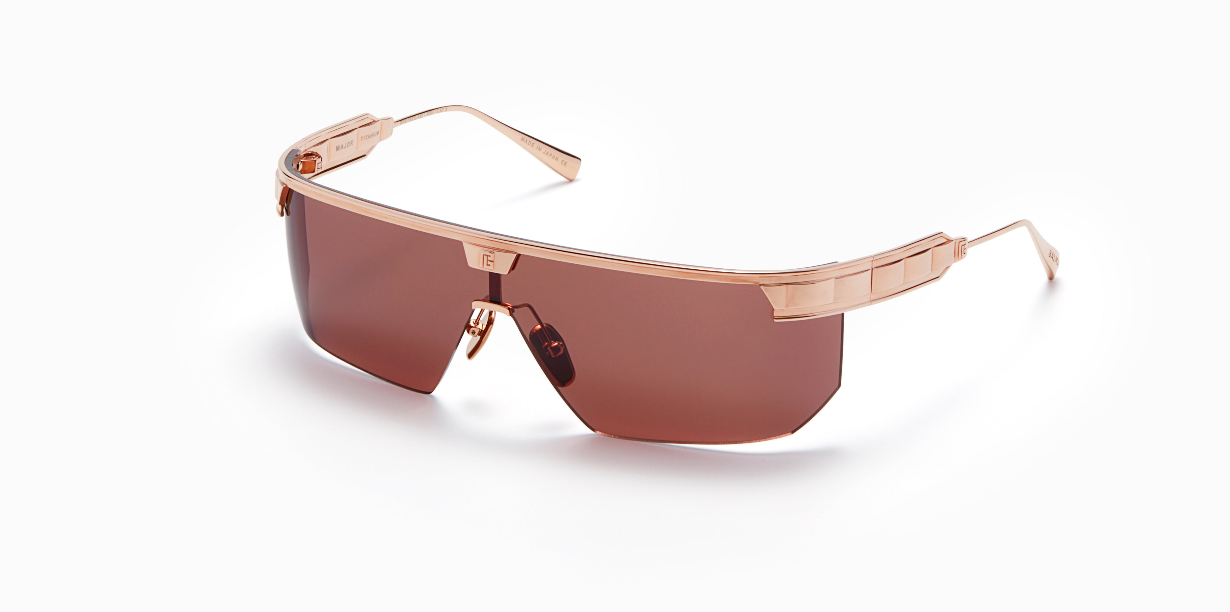 Unisex | Major Sunglass | Rose Gold | Dark Brown w/ Black Mirror