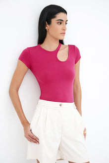 Rocio Cutout Top | Raspberry
