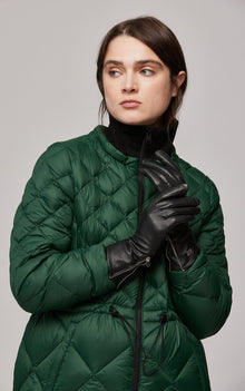 Meena Cuffed Leather Gloves With Tech-Friendly Tips | Black