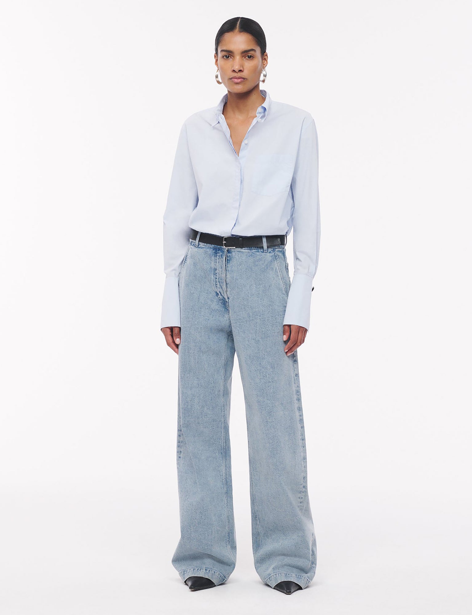 Men | Shirt With Glass Cufflinks | French Blue