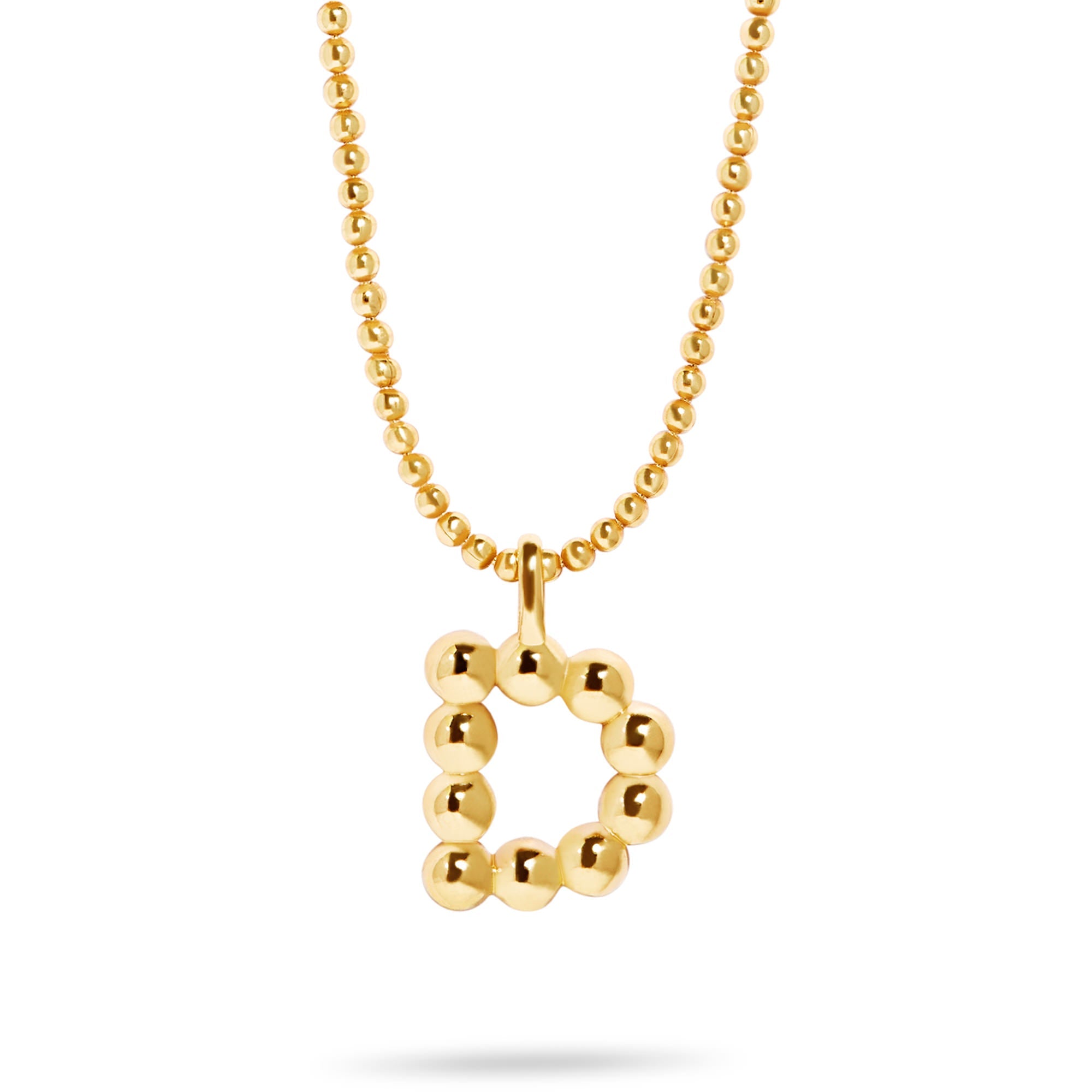 Stone and Strand Gold Vermeil Mochi Donut Initial Necklace Close Up D Image