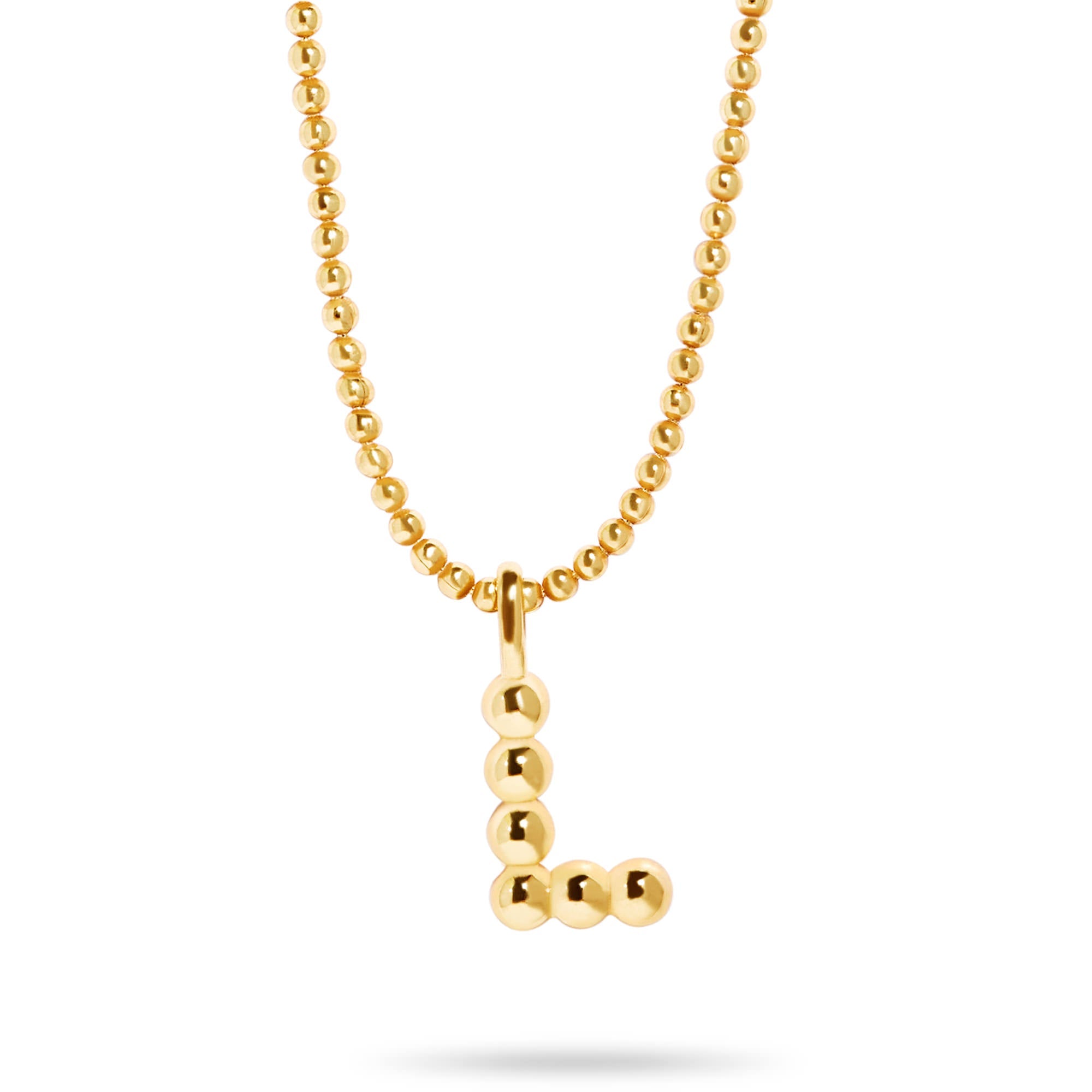 Stone and Strand Gold Vermeil Mochi Donut Initial Necklace Close Up L Image