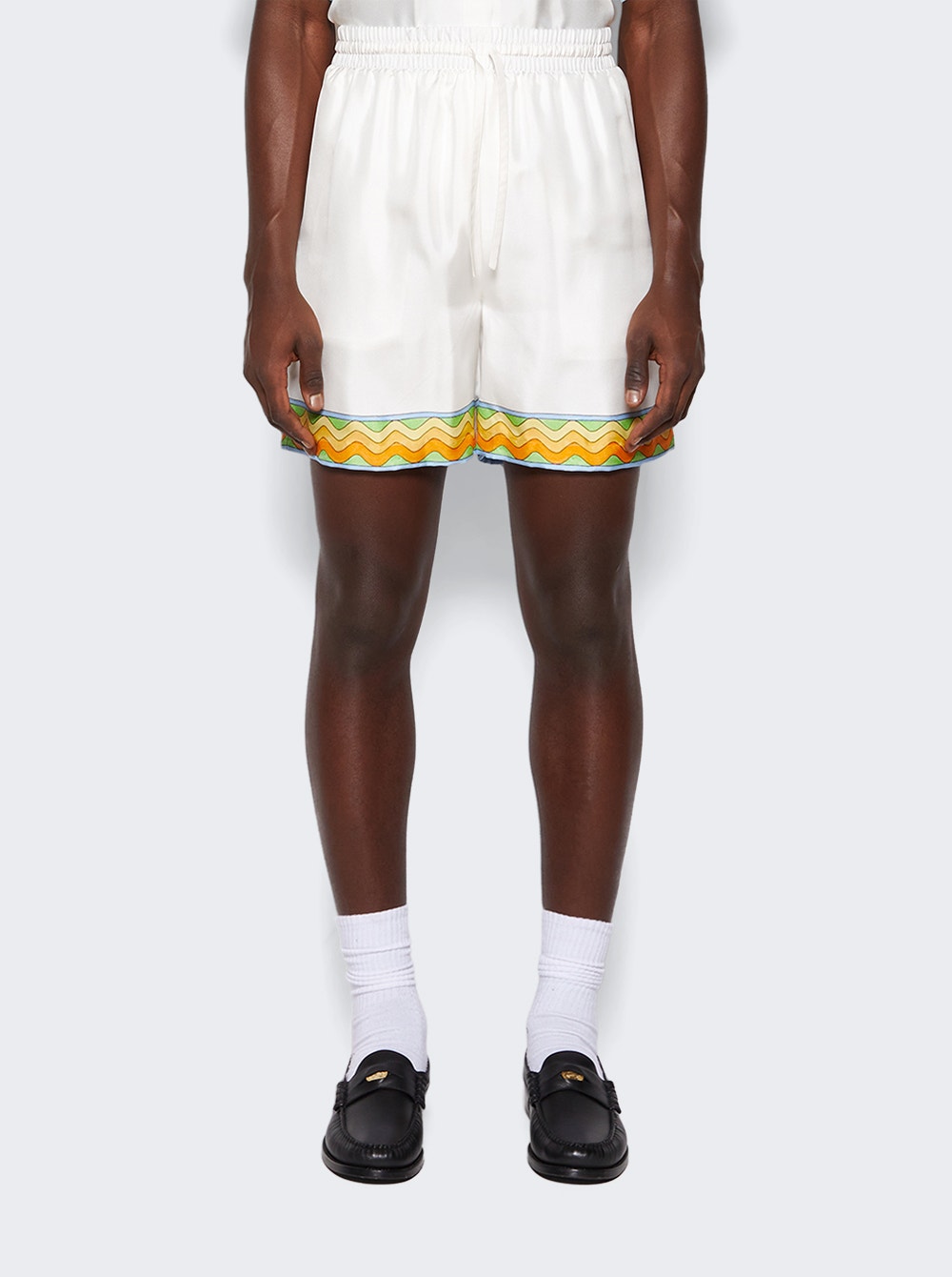 Men | CASABLANCA | Afro Cubism Tennis Club Shorts | White