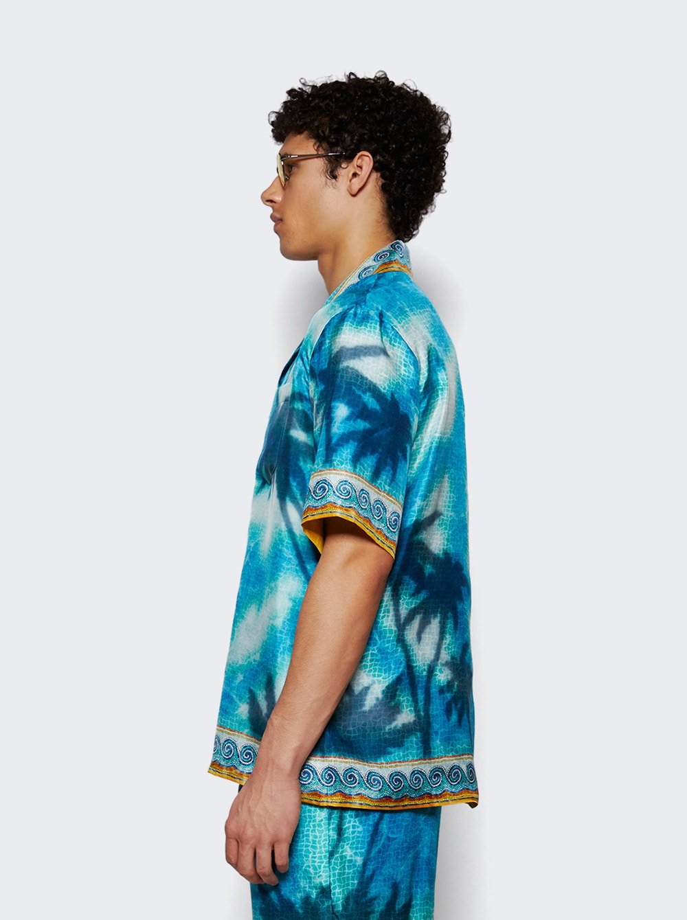 Men | CASABLANCA | Caustics Emblem Shirt | Turquoise