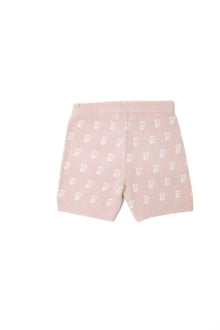 Youth | CozyChic Ultra Lite Barbie Monogram Biker Short | Dusty Rose/White