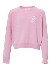 Youth | CozyChic Ultra Lite Checkered Barbie Pullover | Barbie Pink