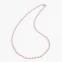 Po Po Necklace | Sterling Silver | Freshwater Pearls/Red Garnet
